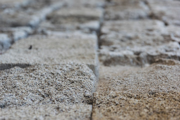 Old stone floor, perspective view, abstraction