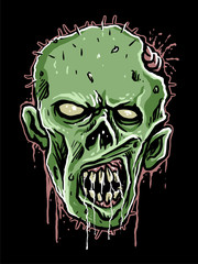 illustration of skull zombie