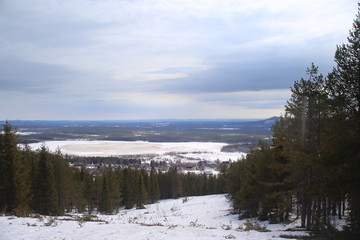 View from Mount Glommersberget near Glommerstrask in Lapland, Sweden