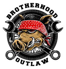 vector illustration of a animal biker