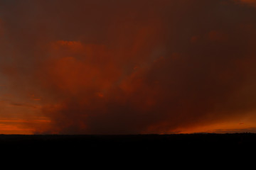 Smoke of a large bush fire in The Blue Mountains.