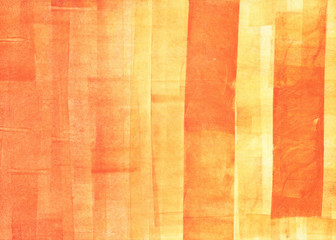 grungy abstract brayered rolled painted on paper background in hot colors