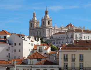 Fototapeta na wymiar Church sao Vincente de Fora in Lisbon in Portugal