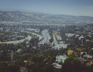Obraz premium the golden state freeway in Los Angeles California