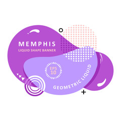 Bubble Wavy banner. Modern vector template. Memphis Liquid shape. Mosaic amoeba design