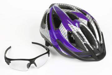 bike transparent glasses on the background of the helmet