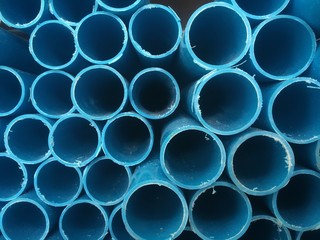 blue plastic water pipes background ,abstract  size big and small