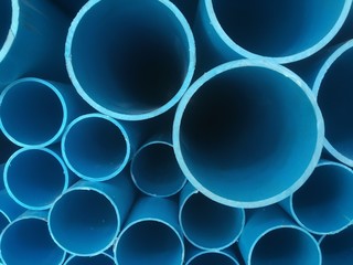 blue plastic water pipes background ,abstract  size big and small