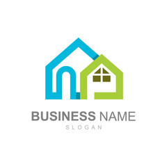 luxurious housing logo design illustration, real estate icon