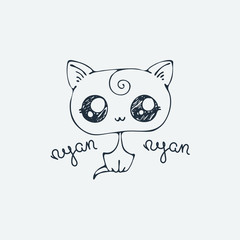 Cute cartoon animal. Vector clip art illustration for children design, cards, prints, coloring books