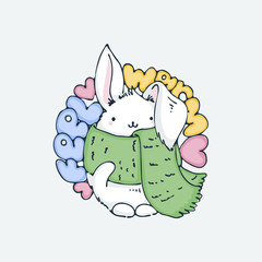 Cute cartoon animal. Vector clip art illustration for children design, cards, prints, coloring books