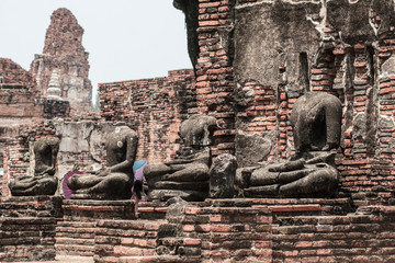 Ancient Buddha statue,Wat Mahathai 22 May 2019 ,Phra Nakhon Si Ayutthaya Historical Park A historical park in Ayutthaya, Thailand