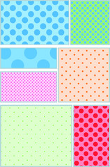 Illustration of a pale color cartoon frame with dot pattern 