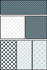 Illustration of a Monochrome color cartoon frame with dot pattern