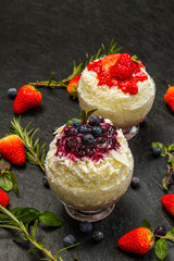 アジアのかき氷　Shaved ice that Asian fruit