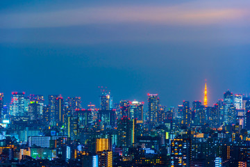 Tokyo city at night, Japan
