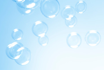 blue bubbles abstract background.