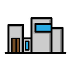 Real estate flat line icons set