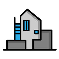 Real estate flat line icons set