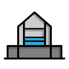 Real estate flat line icons set