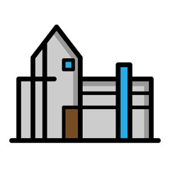 Real estate flat line icons set