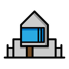 Real estate flat line icons set