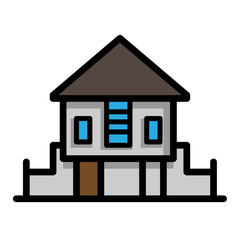 Real estate flat line icons set