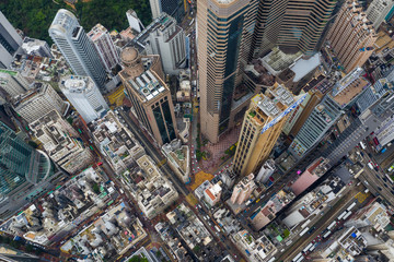 Top view of Hong Kong city