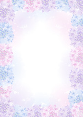 Hydrangea flower head frame in the gradation background - Vertical