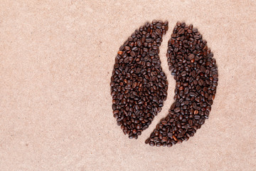 Coffee bean from roasted seeds
