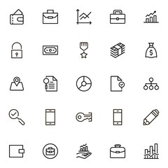 Fototapeta premium Bank line icon set.