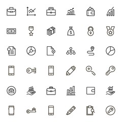 Bank line icon set.