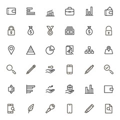 Bank line icon set.
