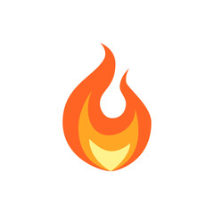 Simple vector flame icon in flat style