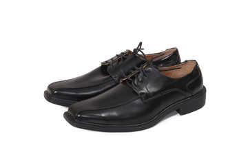 black leather men's shoes