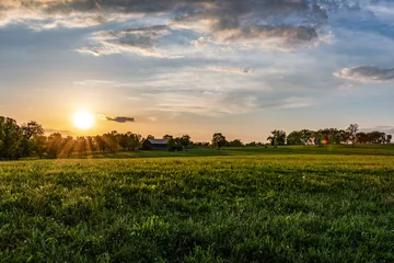 Foto op Plexiglas Kentucky horse farm landscape © jackienix