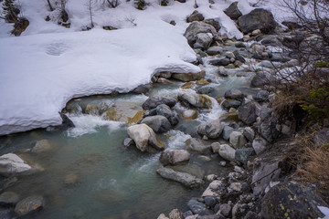 river stream near Chalaadi Glacier