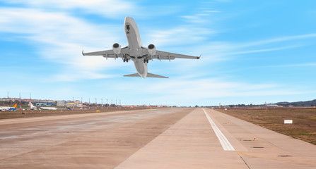 Airplane taking off from the airport