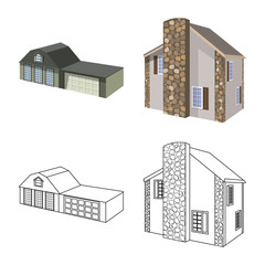 Vector design of facade and housing sign. Collection of facade and infrastructure stock symbol for web.