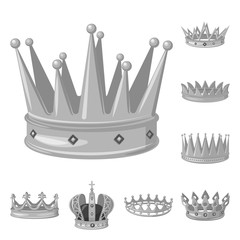 Vector illustration of jewel and vip icon. Set of jewel and nobility stock symbol for web.