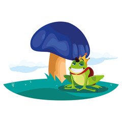 Obraz na płótnie Canvas toad prince in garden fairytale character
