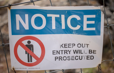 Keep Out Sign