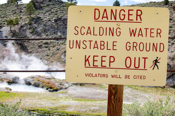 Hot Spring Warning Sign