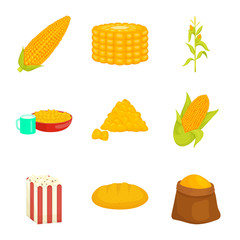 Vector illustration of maize and food sign. Collection of maize and crop stock vector illustration.