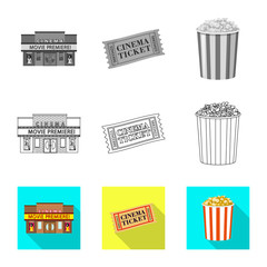 Vector design of television and filming logo. Collection of television and viewing vector icon for stock.