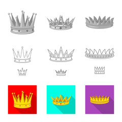 Vector design of medieval and nobility sign. Set of medieval and monarchy stock vector illustration.