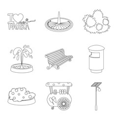 Vector illustration of landscape and nature logo. Collection of landscape and city vector icon for stock.