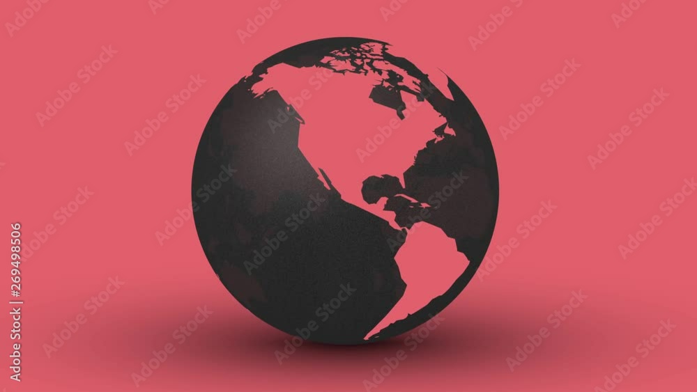 Wall mural danger planet earth abstract red motion background loop