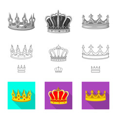 Vector illustration of medieval and nobility logo. Set of medieval and monarchy stock vector illustration.