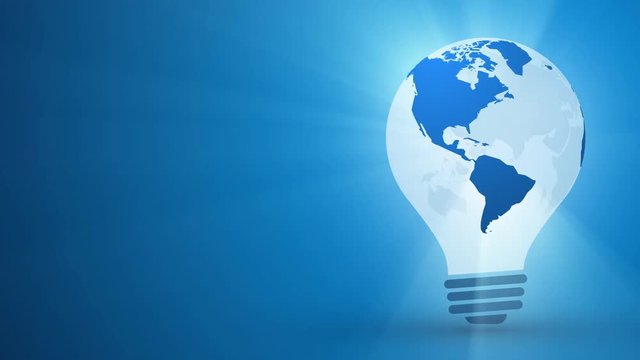 light bulb with rays the world idea concept motion background loop